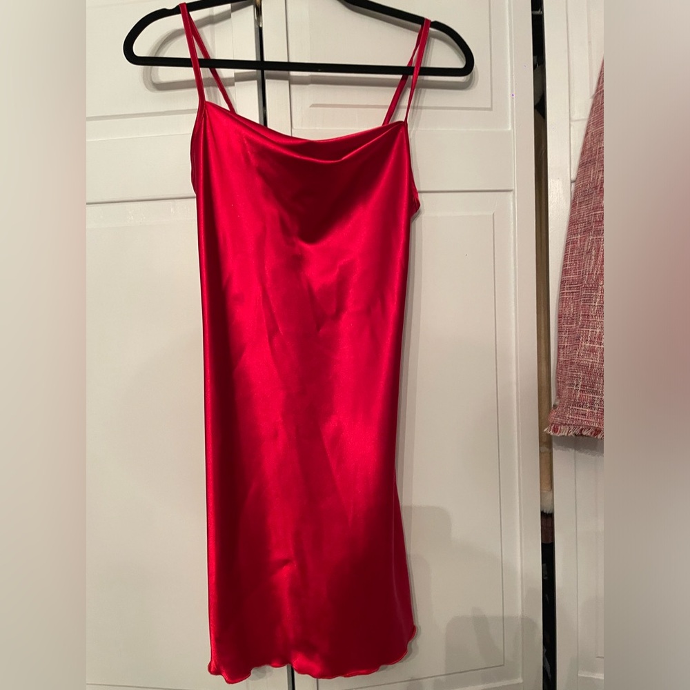 Red silk dress